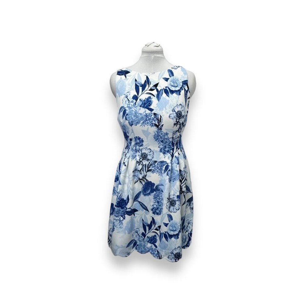 Vince Camuto Women’s Sleeveless A-Line Dress Fit & Flare Floral Scuba Preppy 12